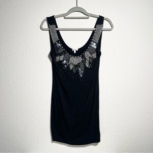 Vintage Y2K 2000s mcblimg indie sleaze beaded micro mini clubbing dress